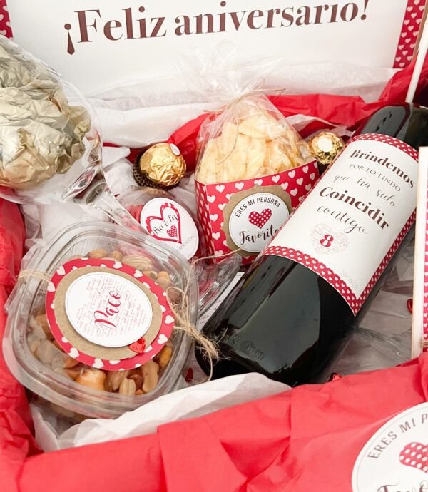 Caja aniversario personalizada gourmet - Imagen 3